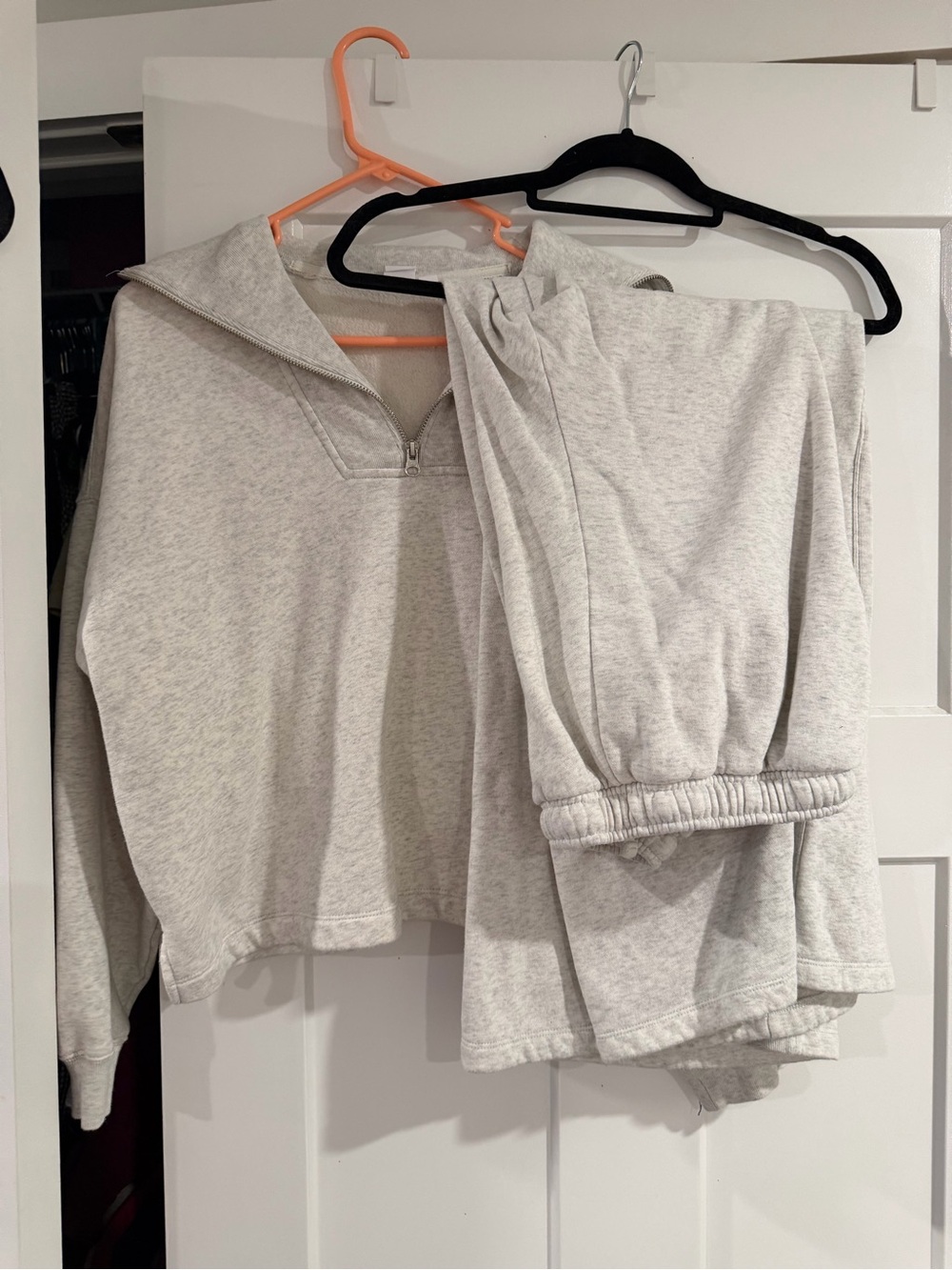 GAP Light Heather Gray Half-Zip Pullover & Jogger Lounge Set